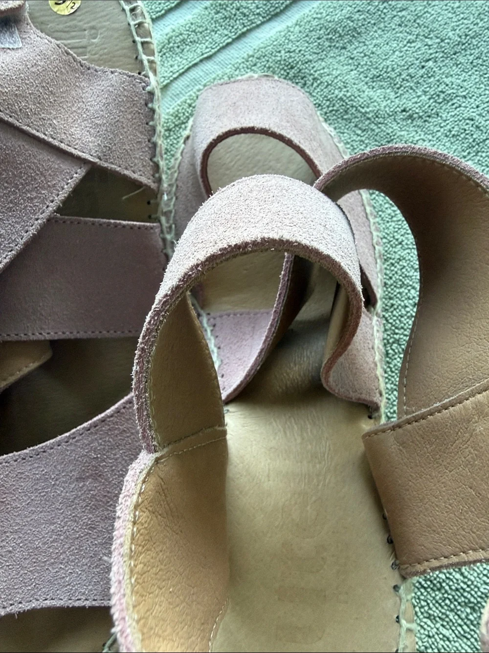 Jutelia Leather Wedge Espadrilles EU 41 Made in Spain Nude Pink